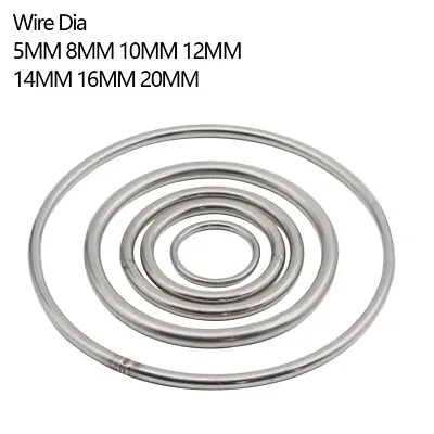 Large Big Hoop Welded Metal O Ring 304 A2 Stainless Steel Rings Polish Webbing • $9.81
