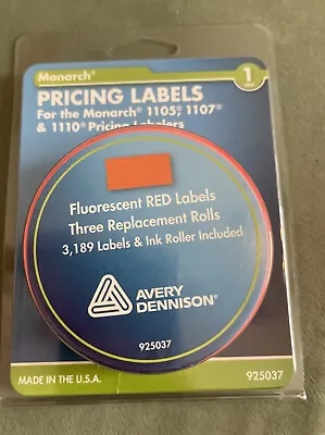 Monarch Pricing Labels 1105 1007 1110 Pricing Labelers Fluorescent Red  #925037 • $19.50