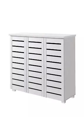 Large Shoe Storage Cabinet Panel Door Wooden Unit - Fits 20 Pairs - 5 Colours • £152