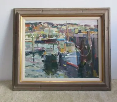 Charles Movalli Original Oil Painting On Canvas Grey Day: Smith Cove W/ Sign • $4000
