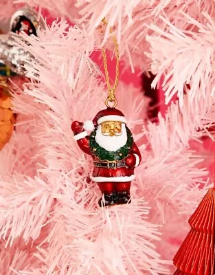 Monsoon Accessorize Enamel Effect Hanging Father Christmas Santa Decoration New • £8