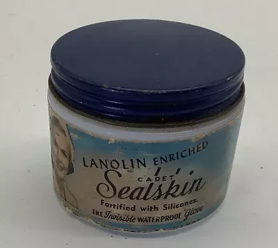 Cadet Lanolin Enriched SEALSKIN Vintage Jar Worcester Mass. “Waterproof Gloves” • $17.50