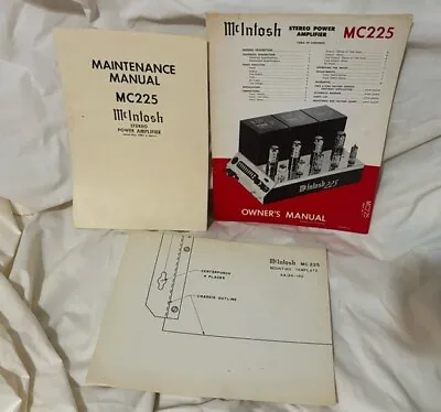 McIntosh Model MC225 Stereo Power Amp Manual • $125