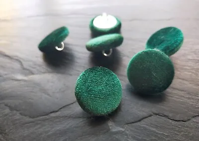 £1.95 • Buy Emerald Green Velvet Buttons, Fabric Covered Buttons 14mm, 19mm Or 25mm 