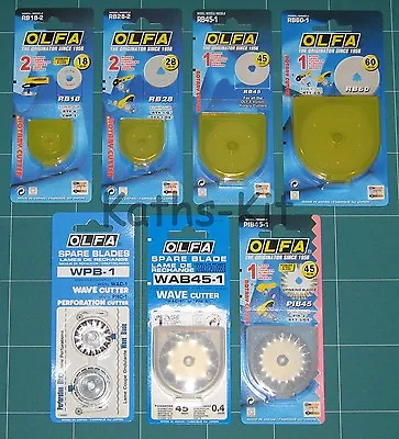 OLFA Rotary Cutter Circular Spare Blades Select From RB18 RB28 RB45 RB60 PIB45 • £6.95