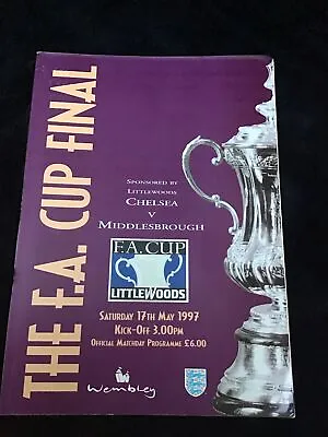 1997 FA Cup Final Programme. Chelsea Vs Middlesborough. Excellent. • £8.99