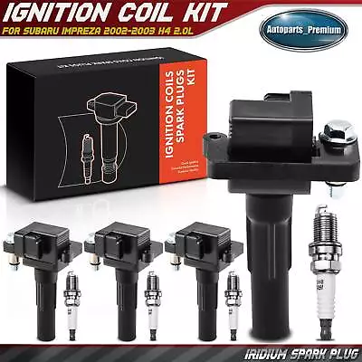 4x Ignition Coil & IRIDIUM Spark Plug Kits For Subaru Impreza 2002-2003 H4 2.0L • $61.99