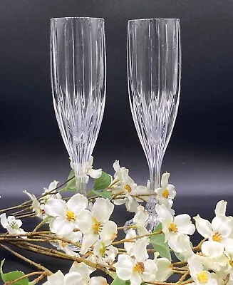 Mikasa Park Lane Crystal Champagne Toasting Flutes Glasses 8 5/8” Set Of 2 • $35.20