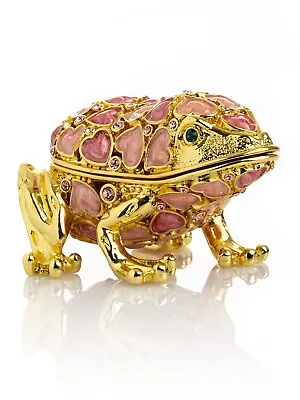 Keren Kopal Frog With Hearts Trinket Box Decorated With Austrian Crystals • $64