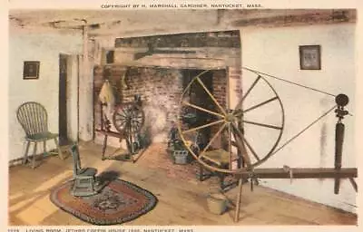 NANTUCKET MA JETHRO COFFIN HOUSE SPINNING WHEEL MARSHALL GARDINER PUB. 1910's • $11.99