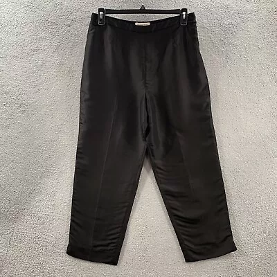 NWT Amanda Smith Pure Silk Women’s Plus Black Flat Side Zip Up Pants Size 14 • $29.90