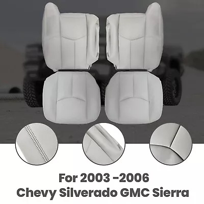 4 Pc Front Leather Seat Cover Gray Fit For Chevy Silverado GMC Sierra 2003-2006 • $88.22