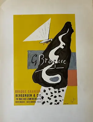 George Braque - Antique Lithograph Created: 1959 Mourlot Studios Paris France • $99
