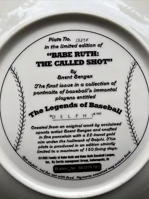 The Bradford Exchange Babe Ruth The Called Shot Collector's Plate 8  • $12.95