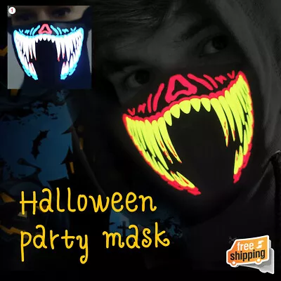 New Flashing LED Party Half Face Mask Luminous Flashing Dance Rave Light Party • $64.79