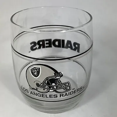 NFL Los Angeles Raiders Mobil Oil Gas Station Giveaway Tumbler Clear Glass 80s • $13.50