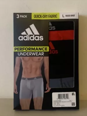 Adidas Men's Performance Boxer Brief Quick Dry Underwear 3-Pack Size L 36  - 38  • $22.99