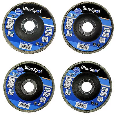 £9.15 • Buy  FLAP DISCS 115mm SANDING 40 60 80 120 GRIT GRINDING WHEELS BLUE SPOT 4.5  MIXED