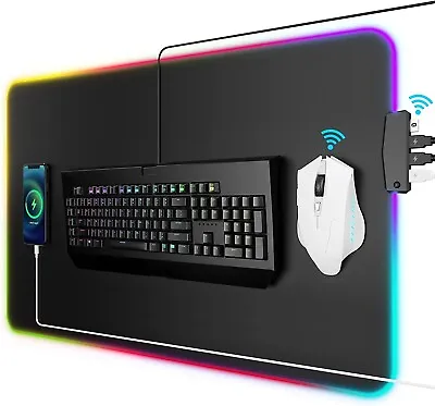 Gaming Mouse Pad With Additional 4-Port USB Hub Non-Slip Base Mouse Pad • $14.98