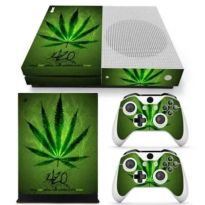 Designer Skin For XBOX ONE S 1S Gaming Console+2 Controller Sticker Decal WEEDS • $9.89