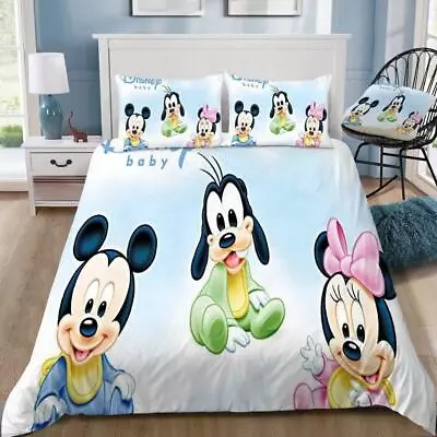 Cute Cartoon Mickey Mouse Memories Quilt Duvet Cover Set Comforter Cover • $67.99