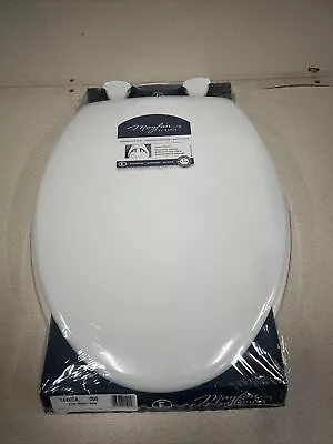 MAYFAIR 144ECA000 Elongated Enameled Wood Toilet Seat - White Color • $18.95