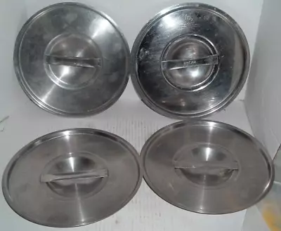 Lot Of 4 9  Stainless Steel Serving / Stock Pot Lids One Marked Polar Nsf 18/8 • $16.99