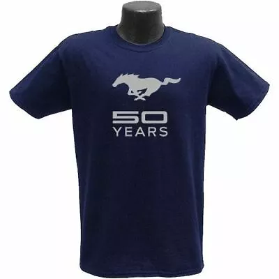 Mustang 50 YEARS Harbor Blue T-Shirt - Lasts 3XL SIze At A GREAT Discount! LOOK! • $28.66