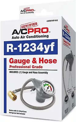 AC Pro Car Air Conditioner R1234YF Refrigerant Gauge And Hose Reusable Kit • $24.99