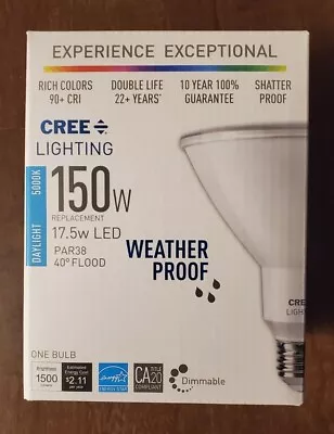 New CREE LED 150W/17.5W PAR38 Daylight 5000K Weatherproof Dimmable Flood Bulb • $5
