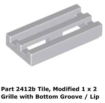 Lego 4x 2412b Light Bluish Gray Tile Modified 1 X 2 Grille With Bottom 8039 • $5.09