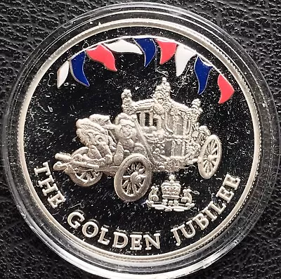 Falkland Islands 1952-2002 Silver Proof 50 Pence Crown Coin ~ Gold State Coach  • £24.99