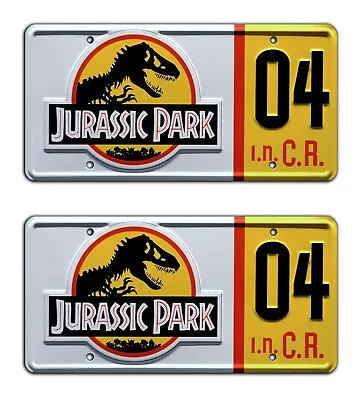 Jurassic Park | Ford Explorer | #04 | Metal Stamped Prop License Plate Combo • $52.27