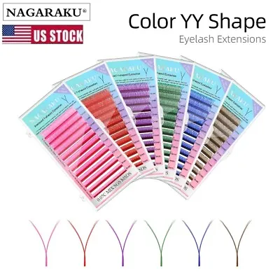 Individual Eyelash Extensions Color YY Shape Hand Woven Premium Synthetic Mink • $11.54