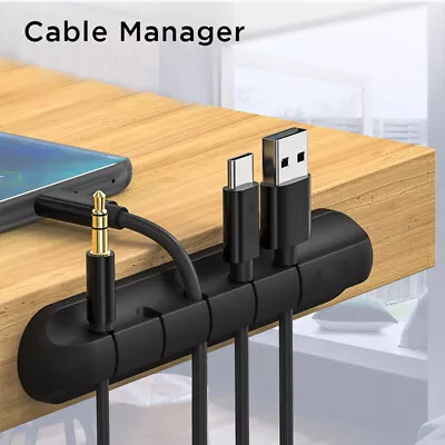 Cable Holder Tidy Lead Desk Ties Management Clips Charger Wire USB Organizer UK • £2.55