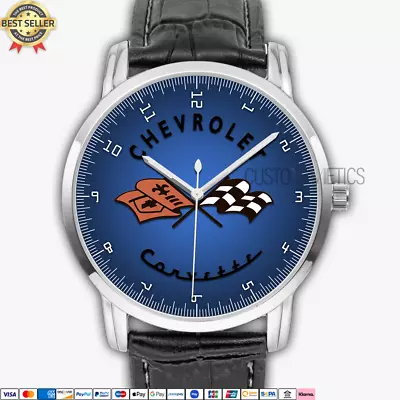 Chevrolet Corvette Logo 1953 1955 CVT11 Quartz Watch Analog Mens Wristwatch • $38.99