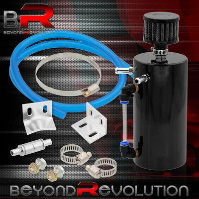 $30.99 • Buy Black 6  Aluminum Round Engine Oil Catch Tank/Can Reservoir W/ Breather Filter