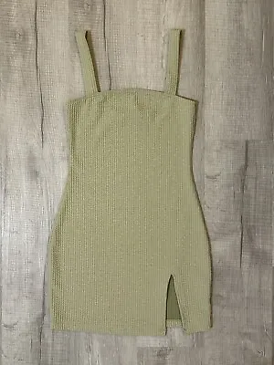 Motel Rocks Mini Bodycon Green Dress W/ Thigh Split Womens NWOT • $26.99