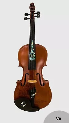 Solid Tiger Maple Handmade Violin Floral Real Mop Inlay Abalone Professional V6 • $1200