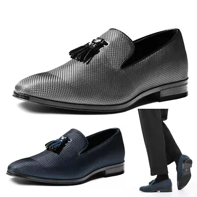 Men's Slip-on Loafers Dress Shoes Formal Tassel Tuxedo Suit Shoes Size 8-13 • $27.54