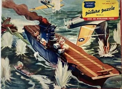 Vintage 1943 Victory Series  Plane Carrier At Tunis  Picture Puzzle #319 • $27.77