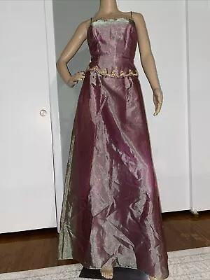 Dave & Johnny Purple Evening Prom Dress Ball Gown Corset Tie Open Back Size 10 • £38.09