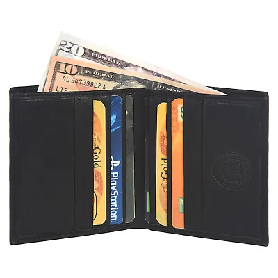 Genuine Leather Minimalist Bifold Wallets For Men RFID Blocking Slim Mens Wallet • $13.62