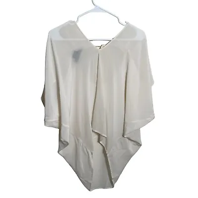 Guess By Marciano Blouse Poncho Women's Small White Sheer Lightweight V-Neck • $7.65