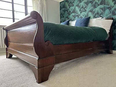 Solid Hardwood King Size Sleigh Bed • £200