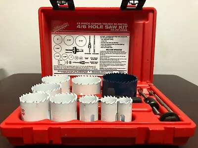 Milwaukee 49-22-4068 13-Piece 4/6-Tooth Contractors' Hole Saw Kit • $40