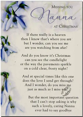 Christmas Grave Card - Missing Nanna FREE Holder-C102 Memoriam Funeral Memorial • £1.85