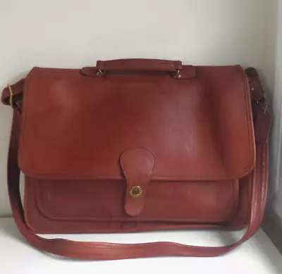 COACH 70s Vintage Metropolitan Cognac Leather Briefcase Messenger - Made In USA • $110