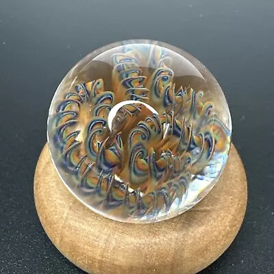 Contemporary Art Glass Marble 1.08  Abstract Implosion Twisty Cane Handmade MIB • $39.99
