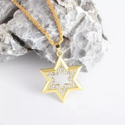 Star Of David Gold Pendant Necklace For Men Or Women • $12.50